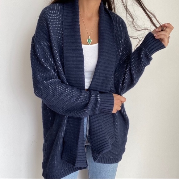 1 LEFT NEW Market & Spruce navy blue cardigan - Picture 2 of 8